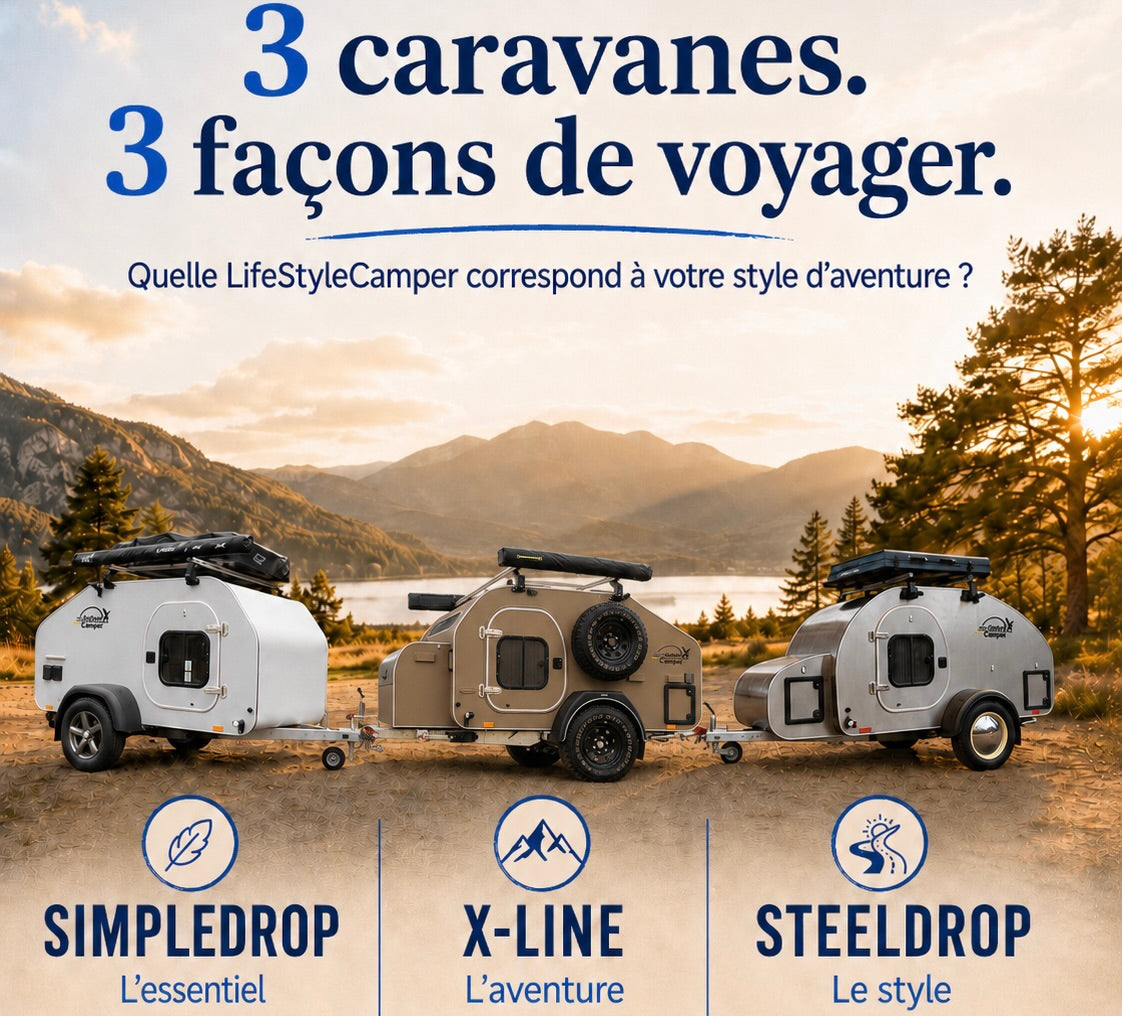 Comment choisir sa mini-caravane teardrop : Simpledrop, Steeldrop ou X-Line ?