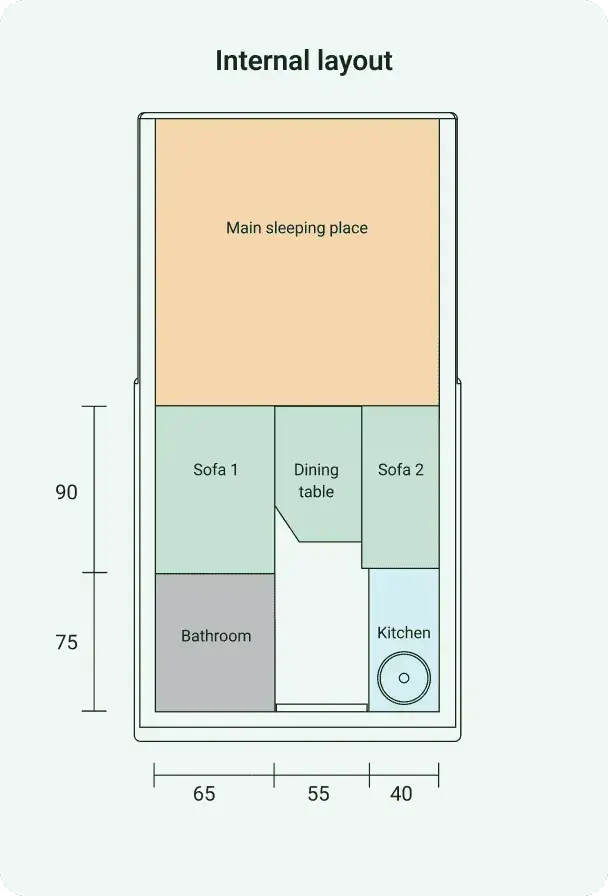 Plan intérieur de la cellule ORMO Travel S