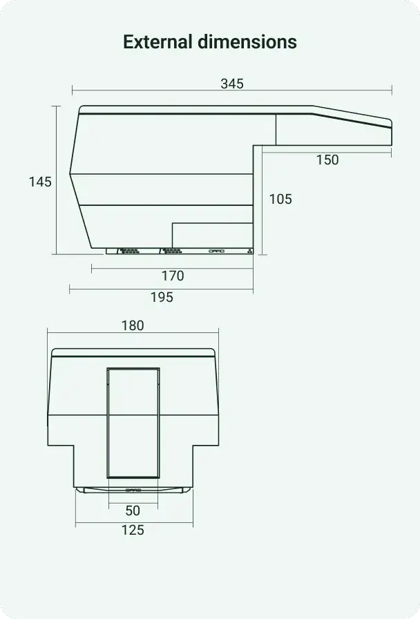 Dimensions extérieures de la cellule ORMO One sur pick-up double cabine